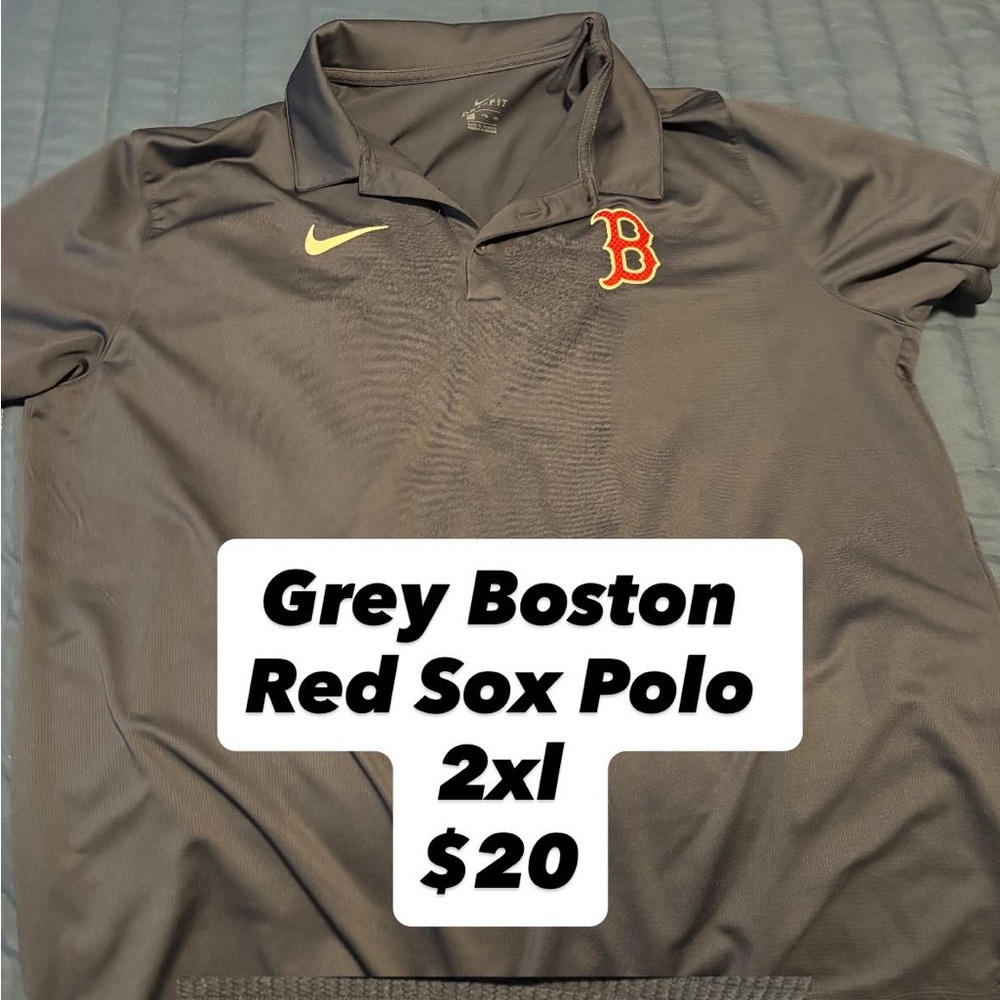 Nike Charcoal Red Sox Polo